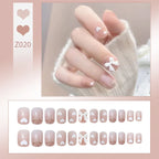 Stiletto Nail Tips Black Glitter & Crystal Glue-On