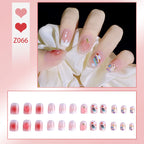 Stiletto Nail Tips Black Glitter & Crystal Glue-On