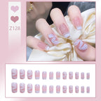 Stiletto Nail Tips Black Glitter & Crystal Glue-On