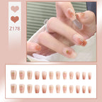 Stiletto Nail Tips Black Glitter & Crystal Glue-On
