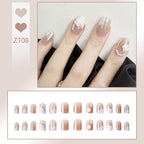 Stiletto Nail Tips Black Glitter & Crystal Glue-On