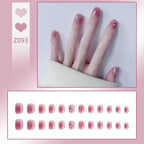 Stiletto Nail Tips Black Glitter & Crystal Glue-On