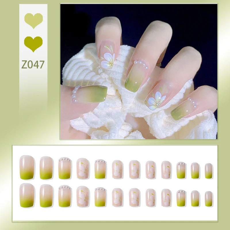 Stiletto Nail Tips Black Glitter & Crystal Glue-On
