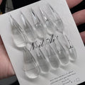 Stiletto Nail Tips Clear & Durable Plastic Glue-On