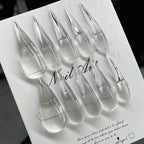 Stiletto Nail Tips Clear & Durable Plastic Glue-On