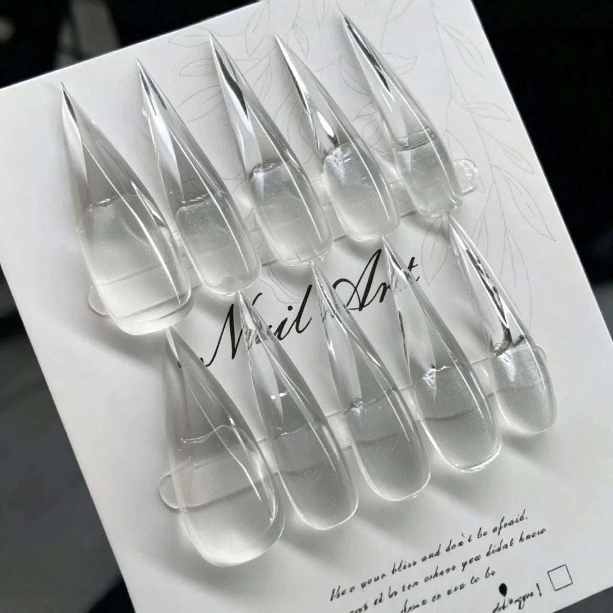 Stiletto Nail Tips Clear & Durable Plastic Glue-On