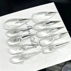 Stiletto Nail Tips Clear & Durable Plastic Glue-On