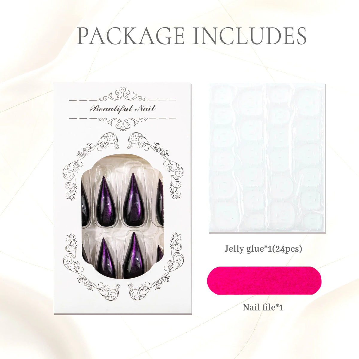 Stiletto Nail Tips Durable Lightweight Synthetic Easy To Apply