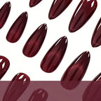 Stiletto Nail Tips High-Gloss Red 24 Piece Press-On