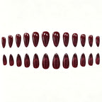 Stiletto Nail Tips High-Gloss Red 24 Piece Press-On