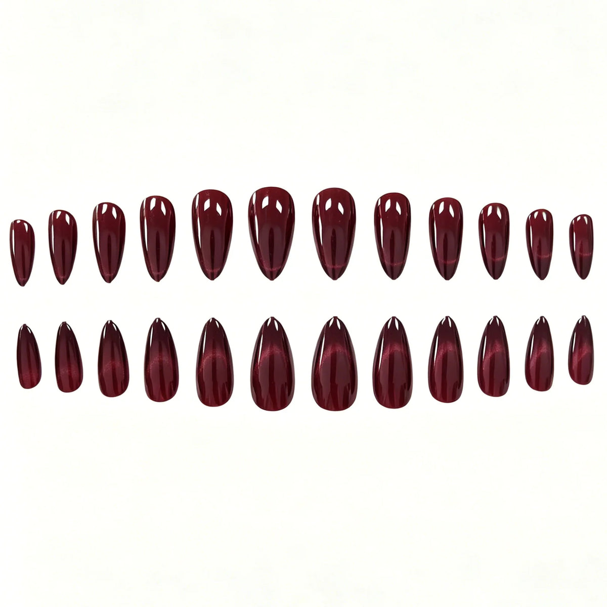 Stiletto Nail Tips High-Gloss Red 24 Piece Press-On