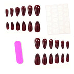 Stiletto Nail Tips High-Gloss Red 24 Piece Press-On