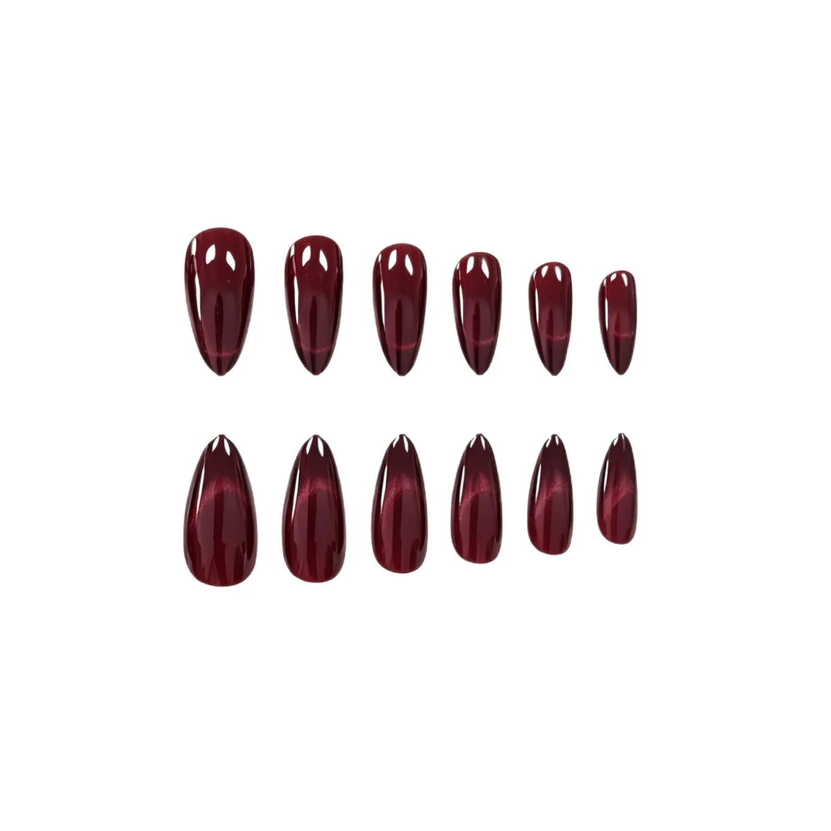 Stiletto Nail Tips High-Gloss Red 24 Piece Press-On