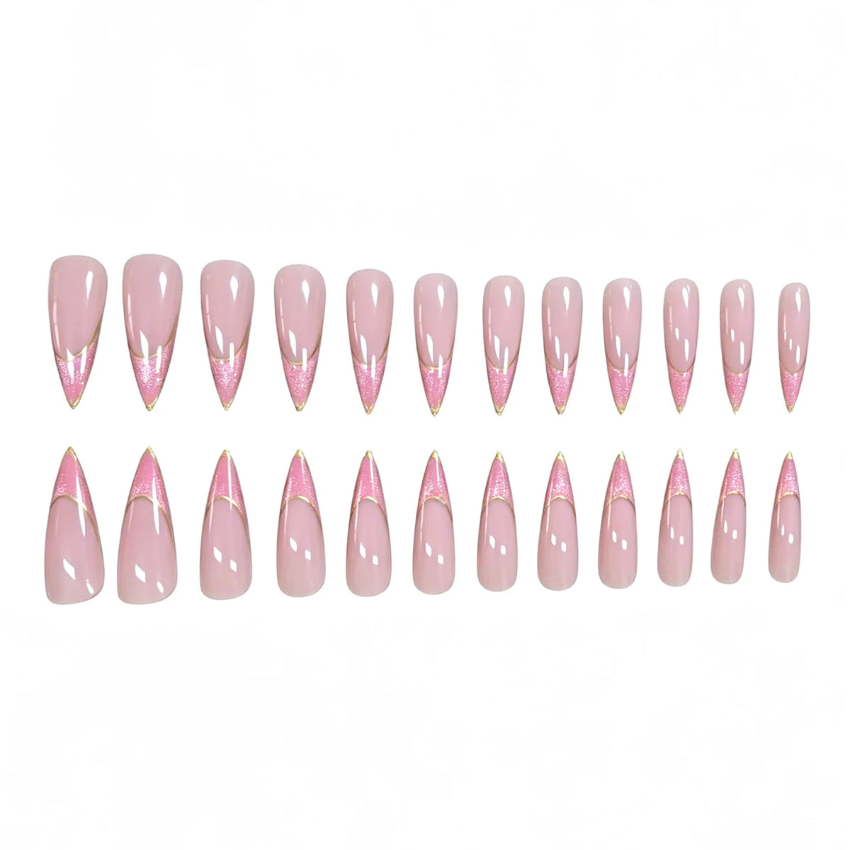 Stiletto Nail Tips Light Blue Set of 24