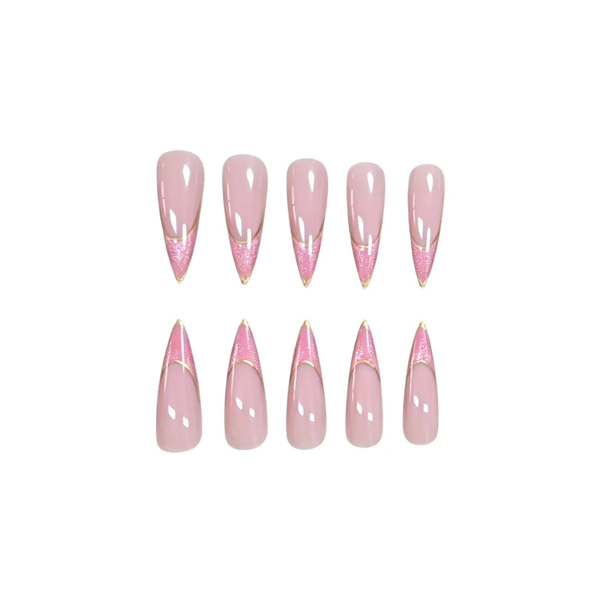 Stiletto Nail Tips Light Blue Set of 24
