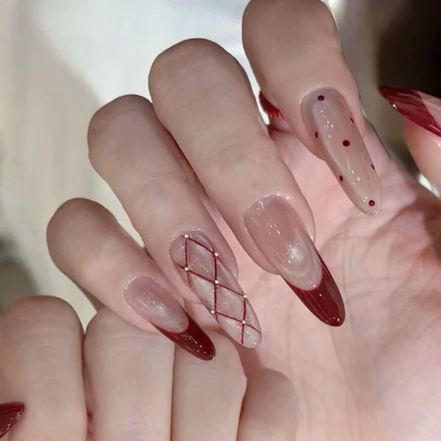 Stiletto Nail Tips Pearlescent Easy-Apply & Long-Lasting