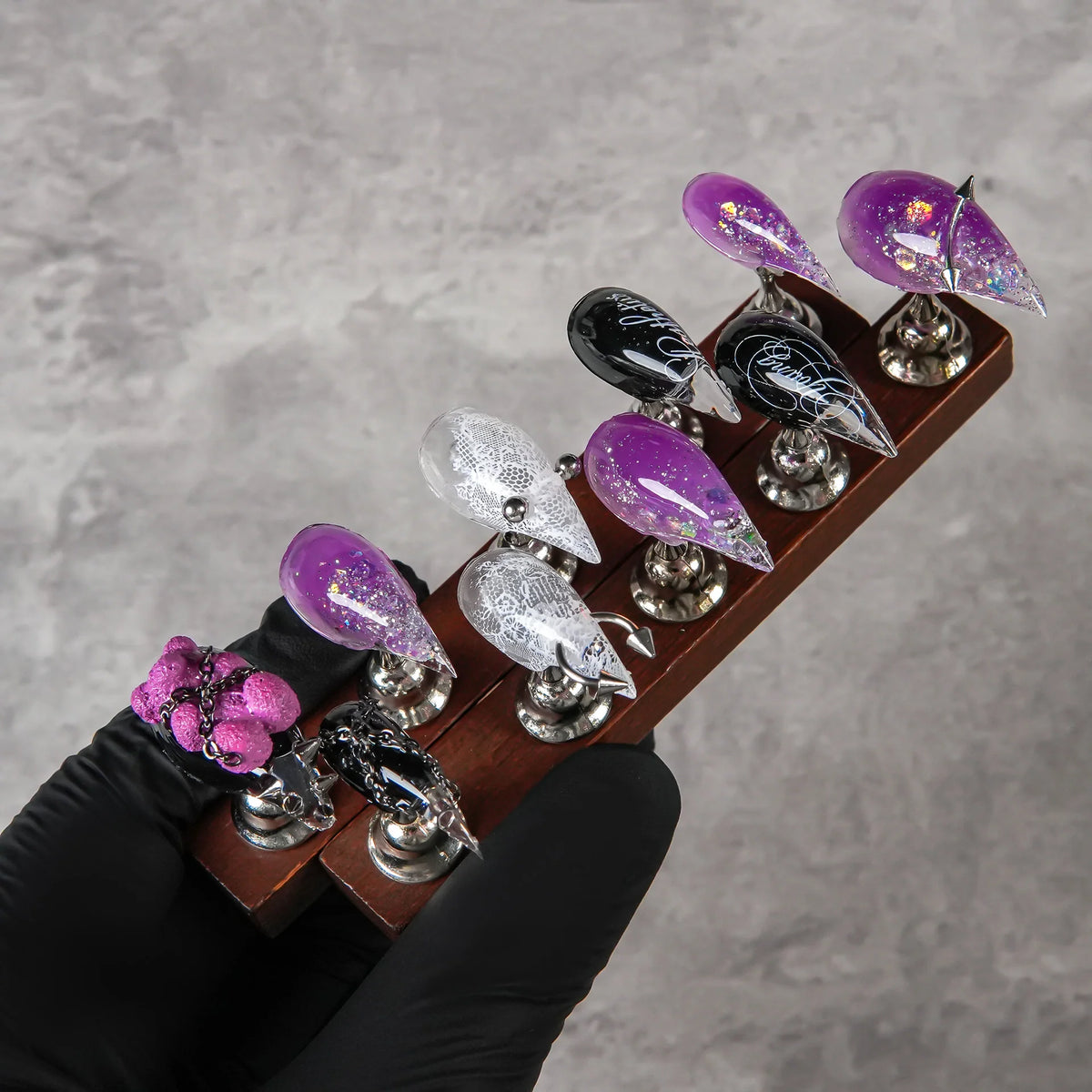 Stiletto Nail Tips Short Claw Artistic Gradient Long Lasting