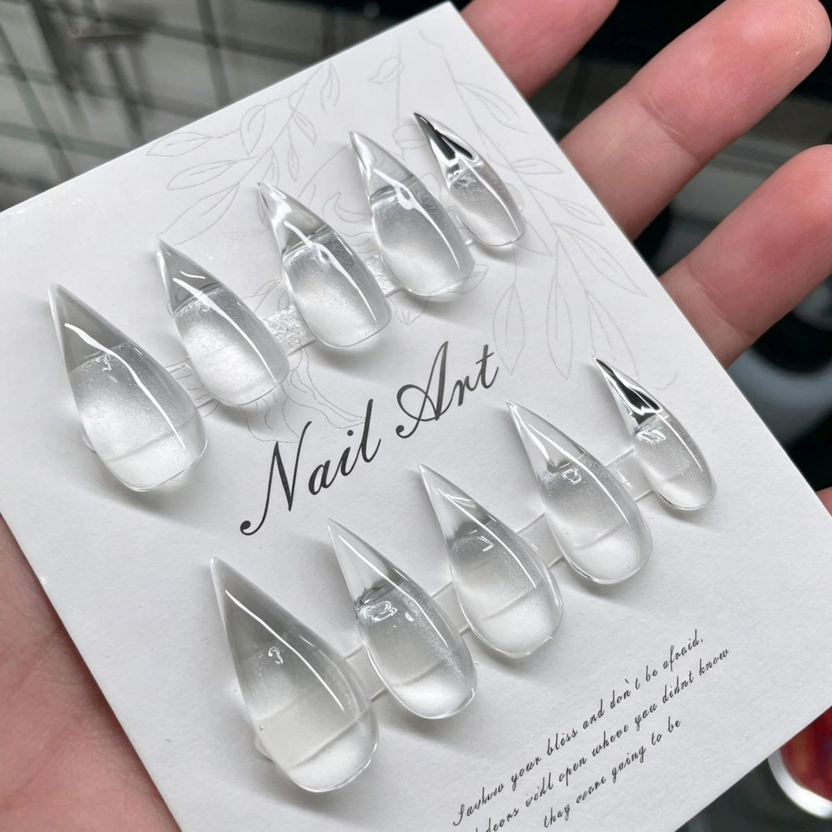 Stiletto Nail Tips Short Claw High Gloss Press On