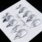 Stiletto Nail Tips Short Claw High Gloss Press On