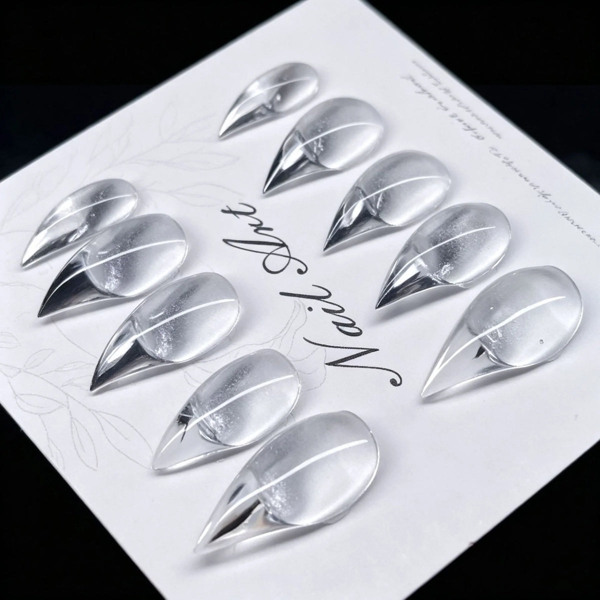 Stiletto Nail Tips Short Claw High Gloss Press On