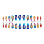 Stiletto Press-On Nail Set Floral Self-Adhesive & Reusable