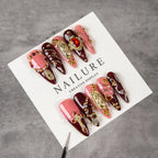 Stiletto Press-On Nail Set Gem Accents & Reusable