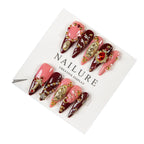 Stiletto Press-On Nail Set Gem Accents & Reusable