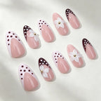 Stiletto Press-On Nails 3D Floral Glue-Free
