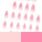 Stiletto Press-On Nails Blue Heart Glitter