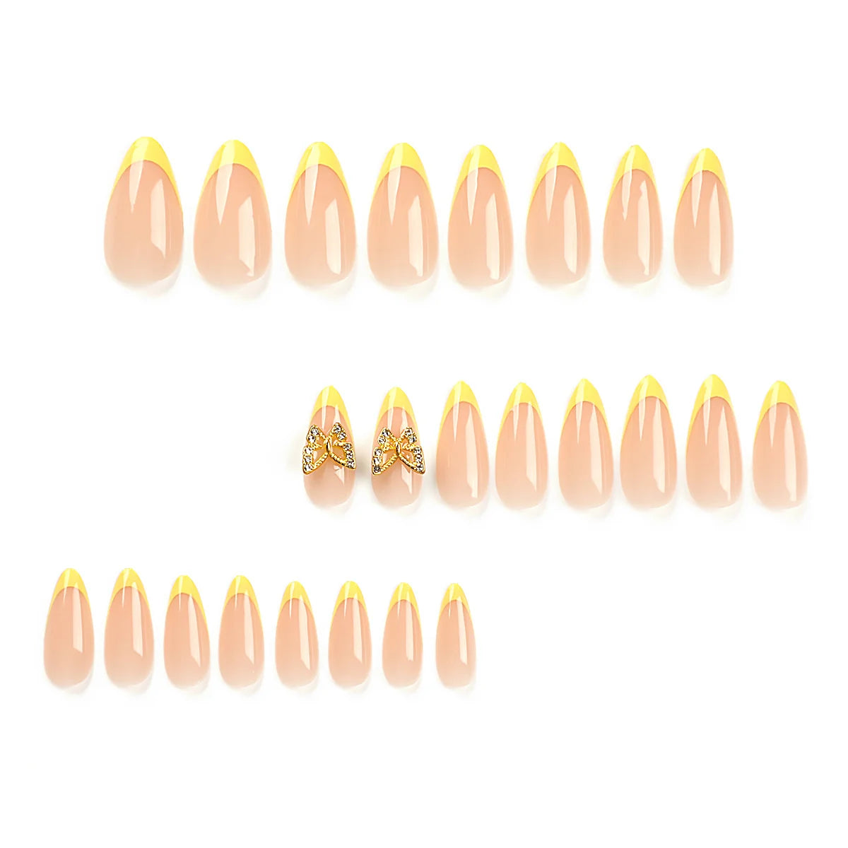 Stiletto Press-On Nails Butterfly Design Durable & Lightweight