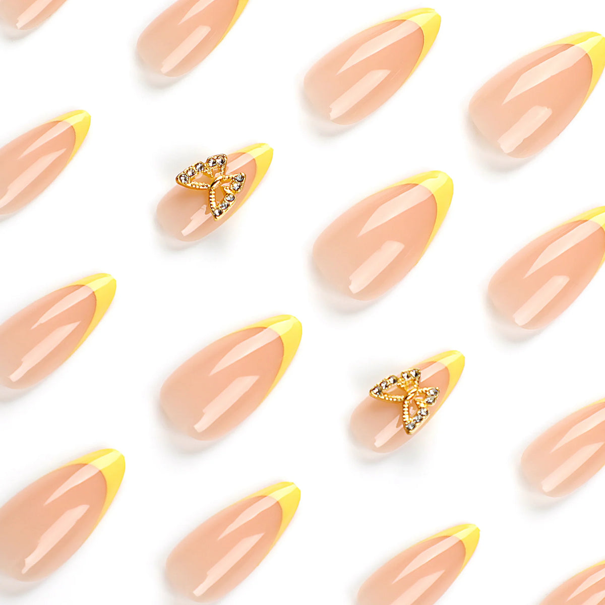 Stiletto Press-On Nails Butterfly Design Durable & Lightweight