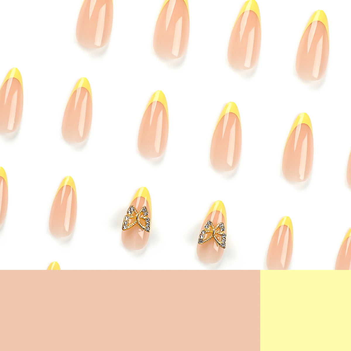 Stiletto Press-On Nails Butterfly Design Durable & Lightweight