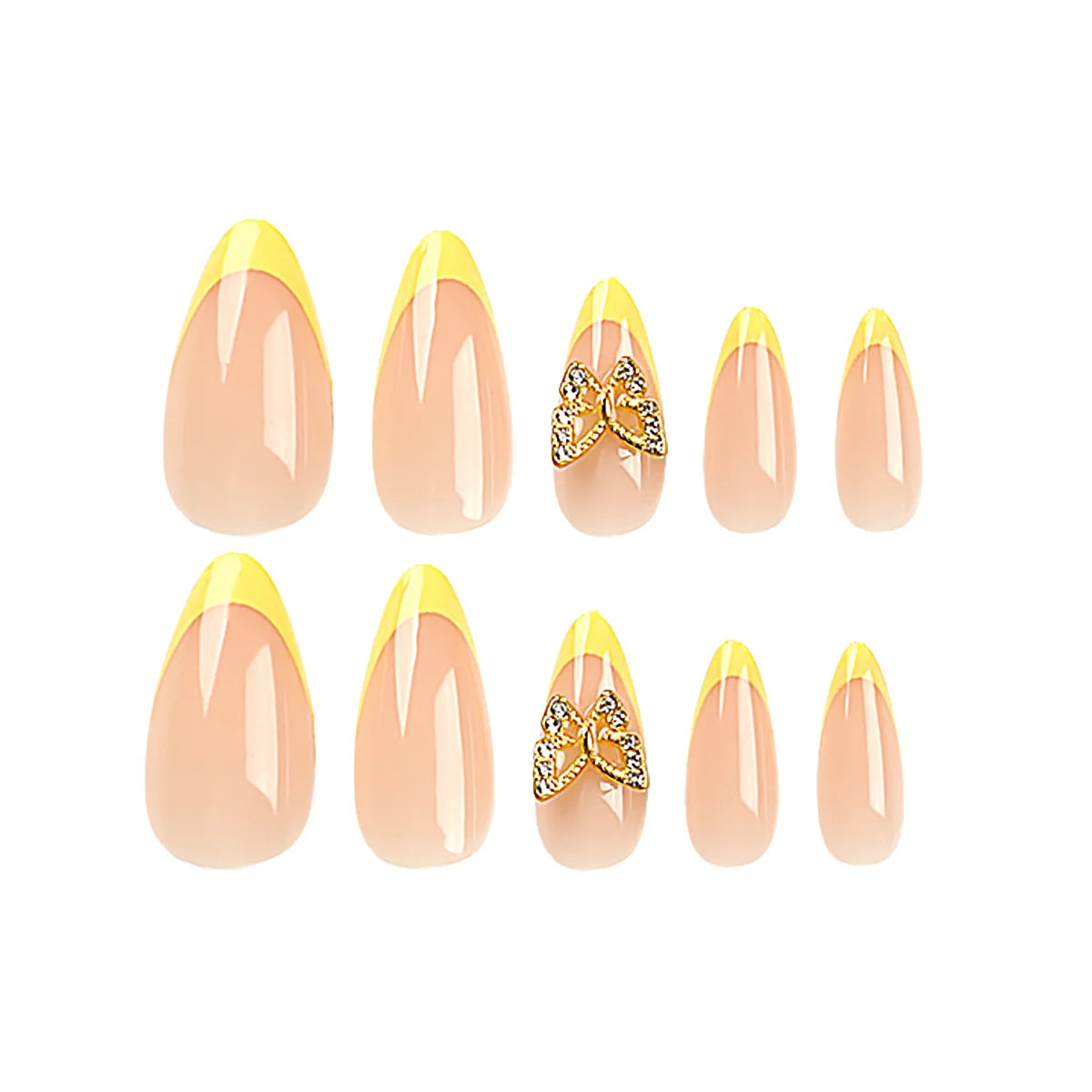 Stiletto Press-On Nails Butterfly Design Durable & Lightweight