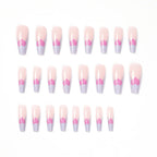 Stiletto Press-On Nails Colorful Heart Design Long-Lasting Wear