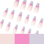 Stiletto Press-On Nails Colorful Heart Design Long-Lasting Wear