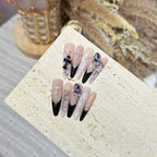 Stiletto Press-On Nails Easy Adhesive Gemstone Accent