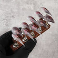 Stiletto Press-On Nails Floral Design Adhesive Included