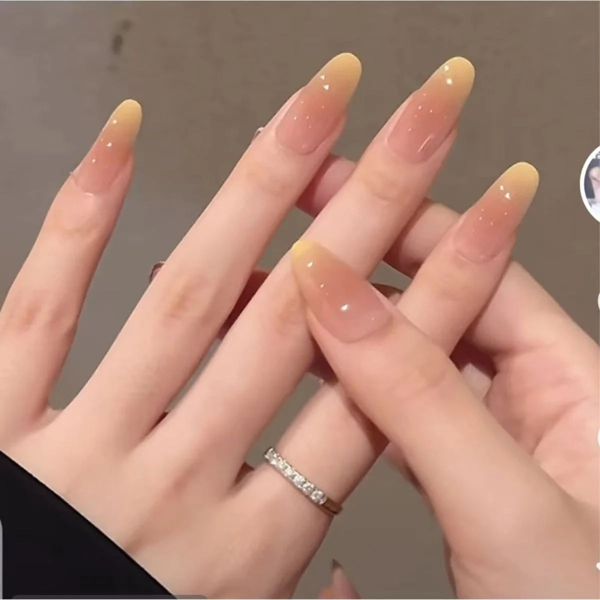 Stiletto Press-On Nails Floral Embellished Adhesive Backing