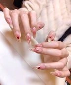 Stiletto Press-On Nails Floral Embellished Adhesive Backing