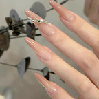 Stiletto Press-On Nails Floral Embellished Adhesive Backing