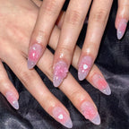Stiletto Press-On Nails Floral Glitter Easy Application