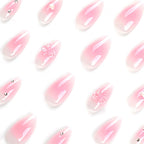 Stiletto Press-On Nails Floral Glitter Easy Application