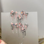 Stiletto Press-On Nails Floral & Pearl Embellished Quick Apply