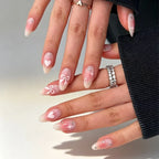 Stiletto Press-On Nails Gel Finish Heart & Bow Embellishments