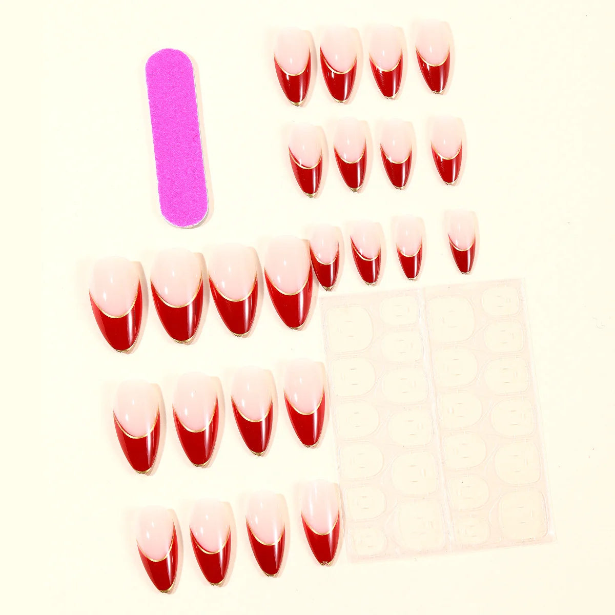 Stiletto Press-On Nails Glossy Long-Lasting Reusable