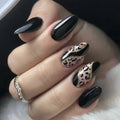 Stiletto Press-On Nails Leopard Print Glitter Set of 24