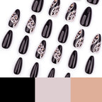 Stiletto Press-On Nails Leopard Print Glitter Set of 24