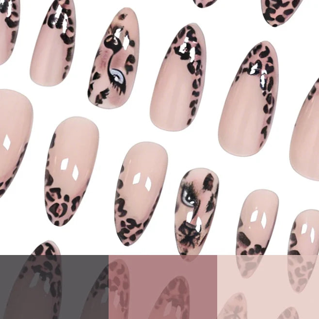 Stiletto Press-On Nails Leopard Print Set of 24