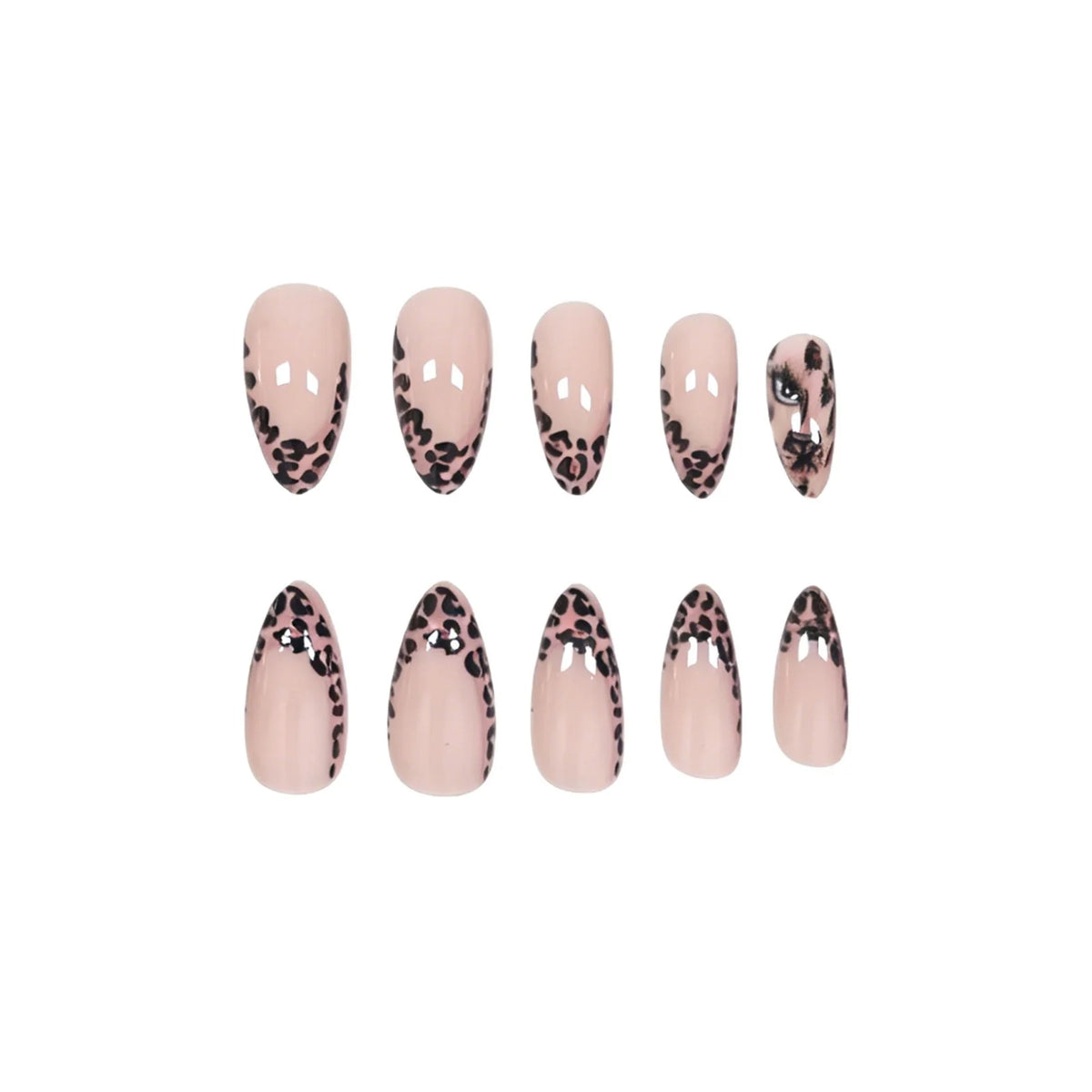 Stiletto Press-On Nails Leopard Print Set of 24