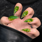 Stiletto Press-On Nails Marble Design Reusable & Durable